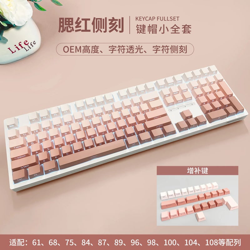 Bluejw Side-Printed Gradient Translucent PBT Keycaps - Backlit Gaming Keyboard Keycaps Set - Image 1